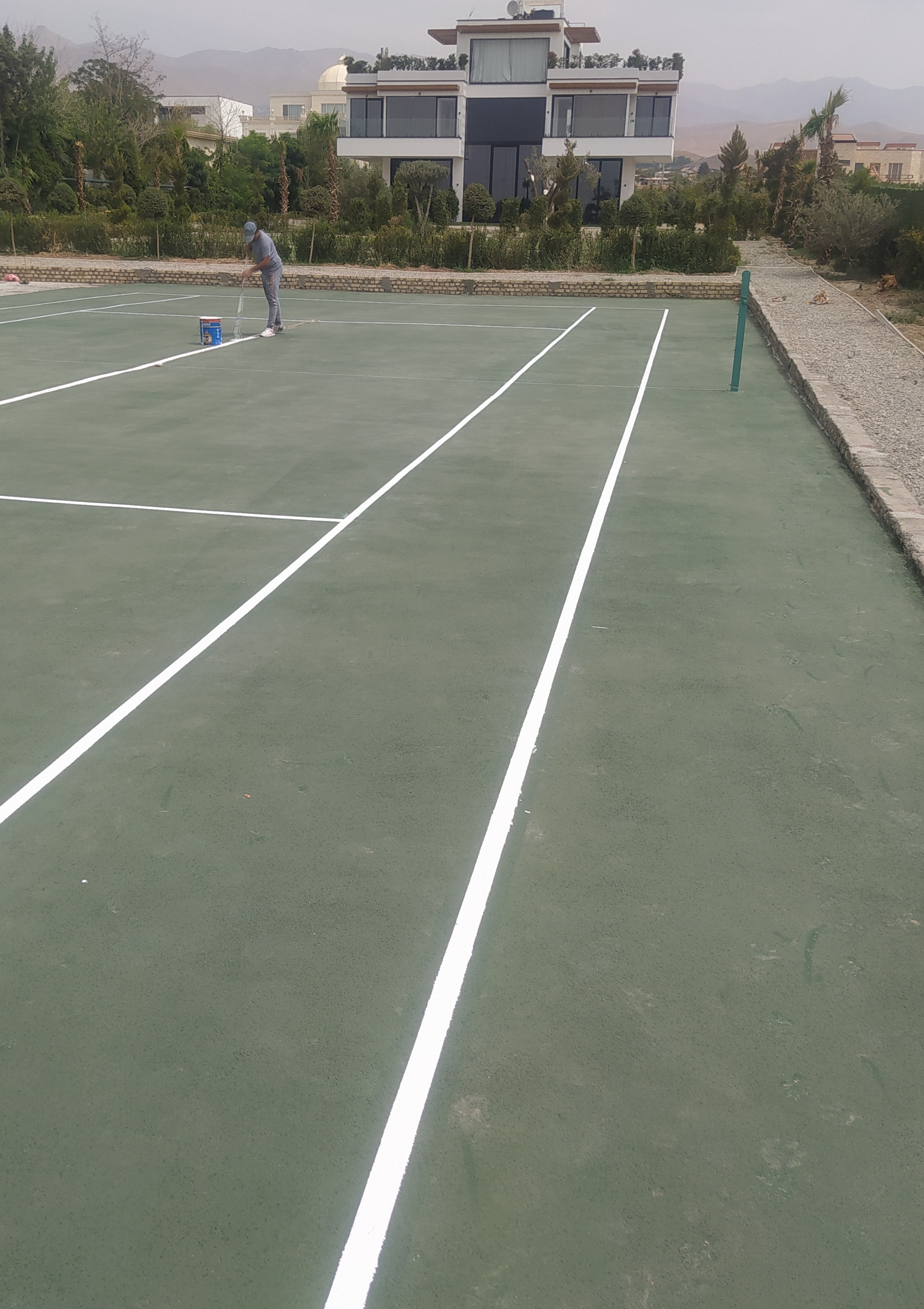 خط کشی زمین تنیس
